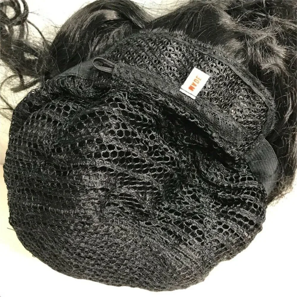 Wig Halloween Black Curly Ponytail Gaston Costume Dress Up Villain Beauty Beast